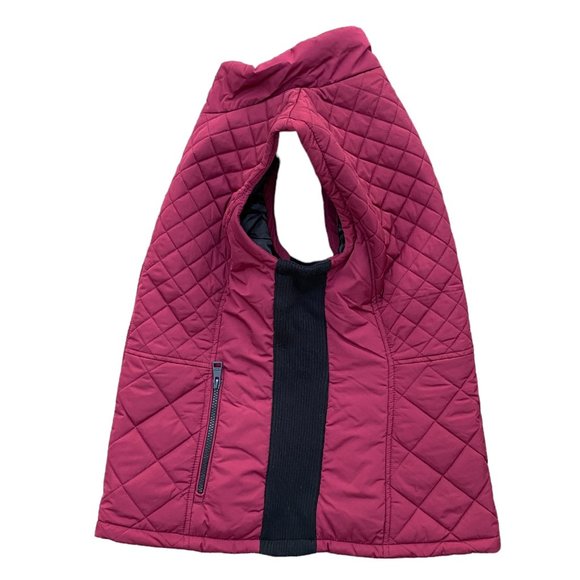 Andrew Marc Quilted Puffer Vest Berry Red Zip Pockets Gorpcore Ski Hiking Camp-M - Picture 7 of 14